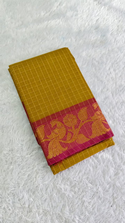 Chettinad 80s Count Pure Cotton Check Saree
