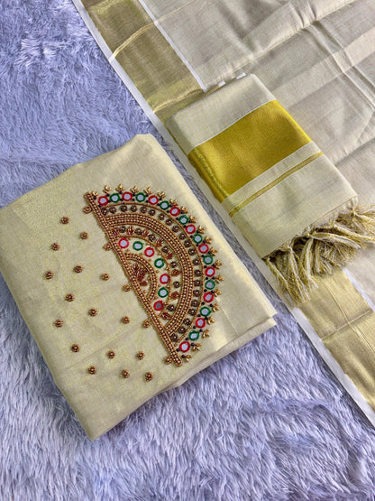 Tissue Handwork Churidar Full Set – Premium Quality