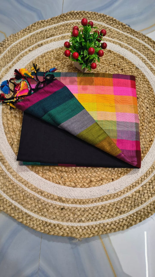 Multicolor Mul Mul Cotton Saree – Premium Quality