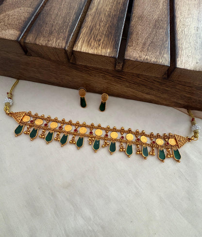 Nagapadam Coin Fusion Choker Set – Kerala Traditional