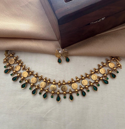 Palakka Choker with Lakshmi Coin - High Quality