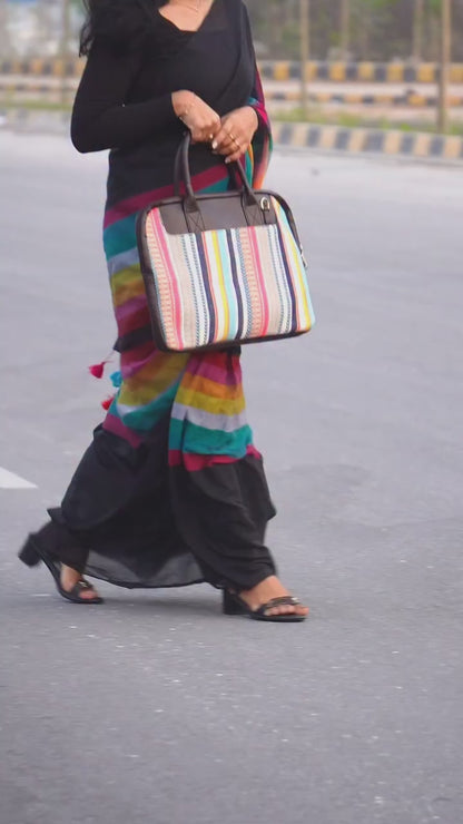 Black Rainbow Mul Mul Saree – Premium Quality