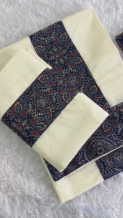 Ajrakh Set Mundu with Blouse – Traditional Elegance
