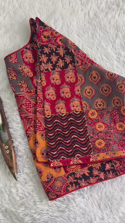 Pattern Boatneck Kum Round Neck in Princess Cut | Ready Made Blouse