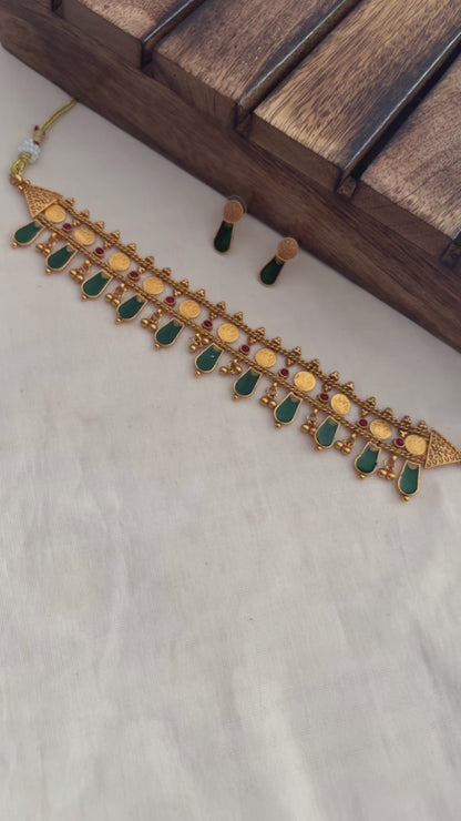 Nagapadam Coin Fusion Choker Set – Kerala Traditional