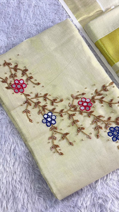 Tissue Handwork Churidar Full Set – Premium Quality