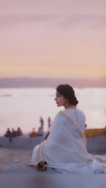 Silver Gold Cotton Ready to Wear Saree & Normal Saree | Premium Original Quality