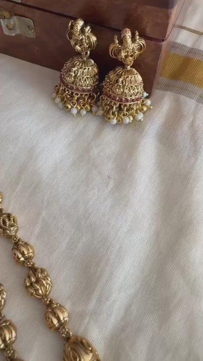 Nagas Lakshmi Temple Long Necklace Set - Premium Quality
