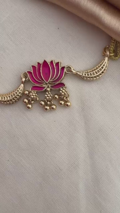 Lotus Ghungroo Necklace - High Quality