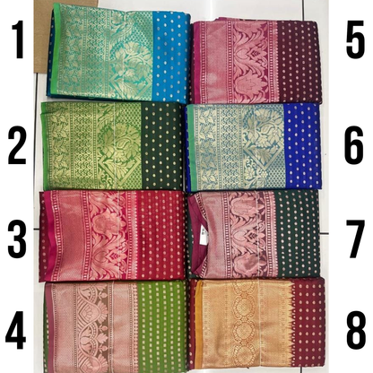 Soft & Stylish Daily Wear & Office Semi Kancheepuram Printed Saree